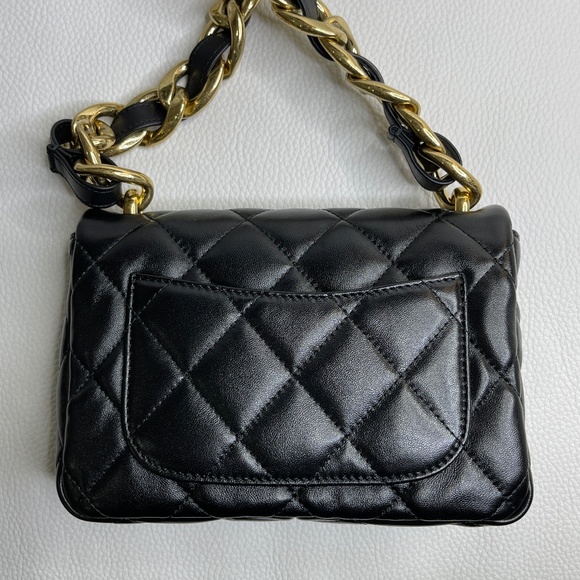 New Unused Chanel Funky Town - Thick Shoulder Strap Small Black Flap Bag - Picture 6 of 12